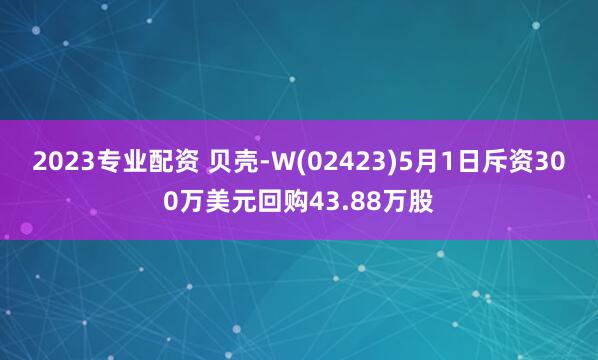 2023专业配资 贝壳-W(02423)5月1日斥资300万美元回购43.88万股