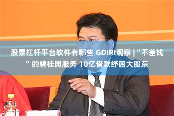 股票杠杆平台软件有哪些 GDIRI观察 |“不差钱”的碧桂园服务 10亿借款纾困大股东
