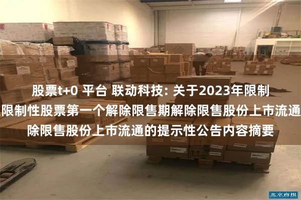 股票t+0 平台 联动科技: 关于2023年限制性股票激励计划第一类限制性股票第一个解除限售期解除限售股份上市流通的提示性公告内容摘要